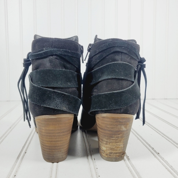 Dolce Vita DV8 Jennie Tasseled Suede Almond Toe Block Heel Bootie B375 - Picture 6 of 12